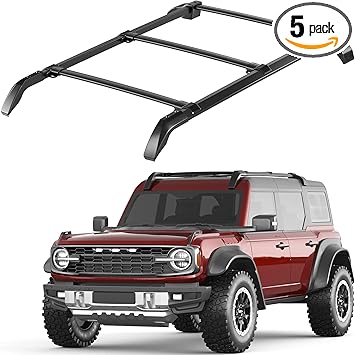 Wonderdriver Roof Rack Cross Bars 5PCS - Fit for Ford Bronco 2021 2022 2023 2024 2025 2026, Hard TOP 2Door & 4Door (Not for Bronco Sport),Aluminum Crossbars Rooftop Cargo Luggage Carrier
